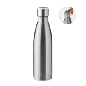 Tērauda termopudele ar dzeršanas atgādinātāju – 500 ml – Sudraba