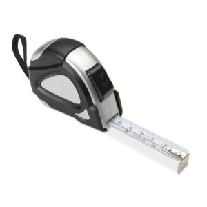 Mērlente sudraba korpusā, 3 m – Melna