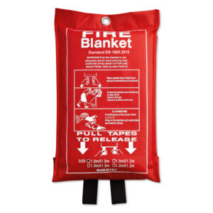 Fire blanket in pouch, 100 × 95 cm – Red