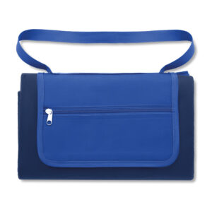 Fleece picnic blanket with PEVA underside – Blue