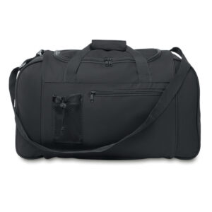 Polyester sports bag with front pocket – Black