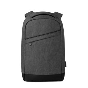 Divkrāsu mugursoma ar USB kabeli, 13" – Melna