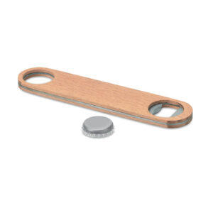 Bartender's bottle opener with wooden surface – Brown