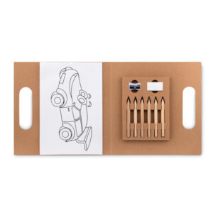 Colouring set with six pencils – Brown