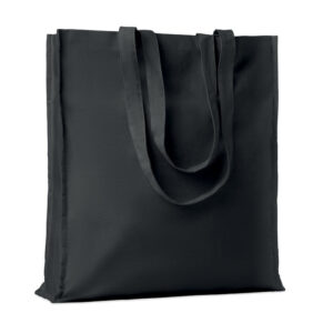 Coloured cotton shopping bag with gusset, 140 g/m²