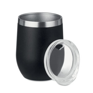 Steel mug which can be used as a wine glass – 300 ml – Black