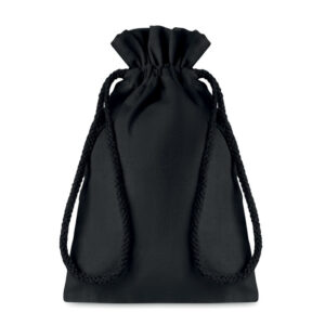 Small coloured cotton gift bag – Black