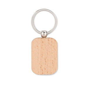 Rectangular wooden keyring – Brown