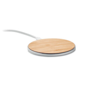 Bamboo and aluminium wireless charger, 10 W – Brown