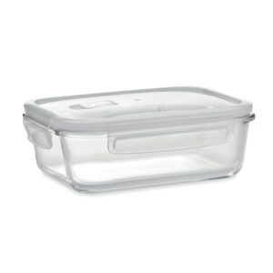 Glass lunch box with PP lid – 900 ml – White
