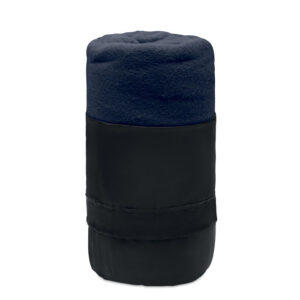 RPET fleece travel blanket in pouch