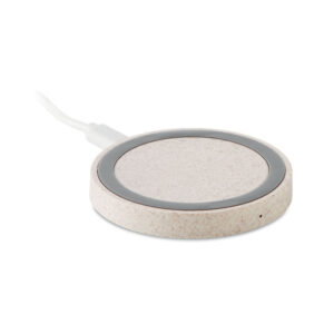 Wireless charger with wheat straw, 5 W – Brown