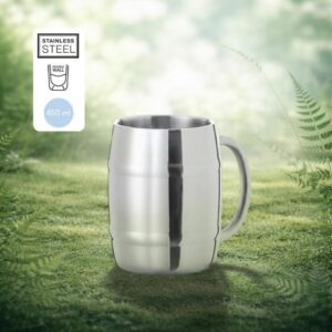 Stainless steel beer mug with double wall – 450ml