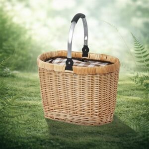 Picnic basket with aluminium handle