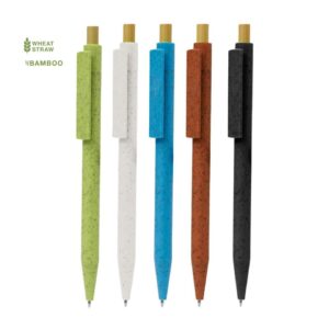Wheat straw pen with printing