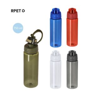 RPET sports bottle with straw and flip lid – 750 ml