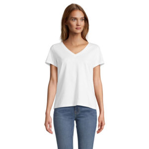 Women's V-neck T-shirt SOL'S Regent V Women, shade White