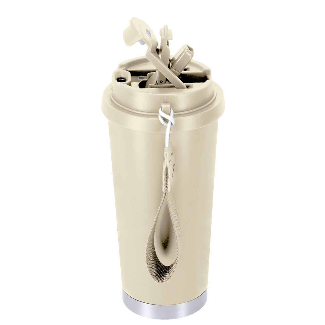 Termokrūze no pārstrādāta nerūsējošā tērauda ar salmiņu – 500 ml