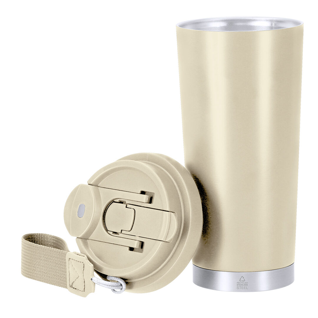 Termokrūze no pārstrādāta nerūsējošā tērauda ar salmiņu – 500 ml