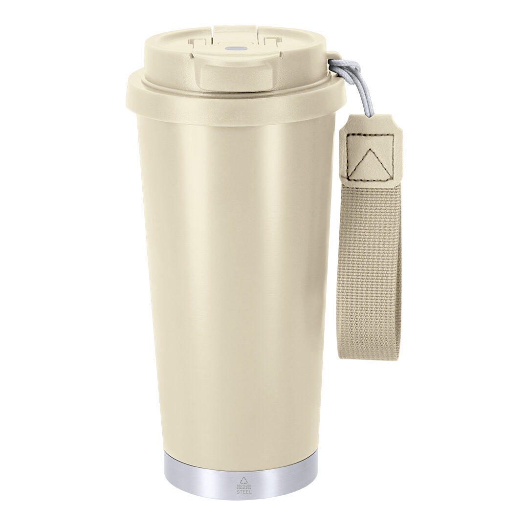 Termokrūze no pārstrādāta nerūsējošā tērauda ar salmiņu – 500 ml