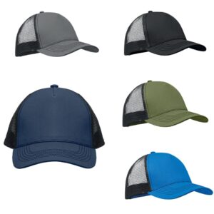 Trucker style 5-panel cap with mesh