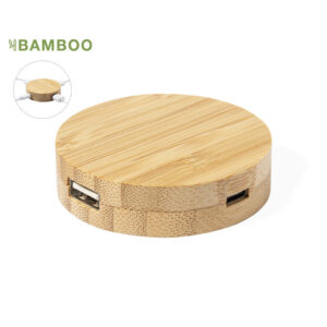 USB 2.0 Hub made from bamboo with Type-C and USB ports