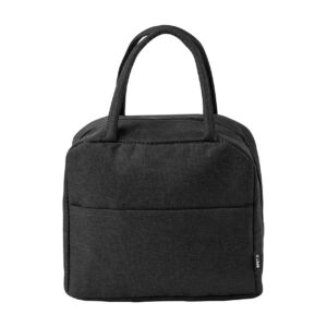 600D RPET aukstumsoma ar alumīnija oderi un rokturiem, 230×205×160 mm – Melna