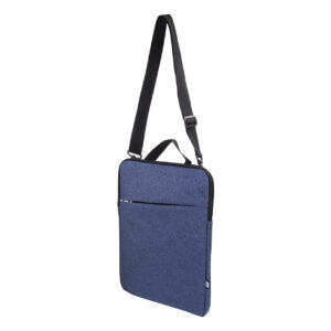 600D RPET poliestera polsterēta plecu soma datoram 15", 260×375×15 mm – Tumši zila