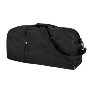 600D RPET polyester sports bag with front pocket, 520×270×250 mm – Black