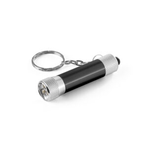 Alumīnija atslēgu piekariņš ar 3 LED lukturīti – Melna