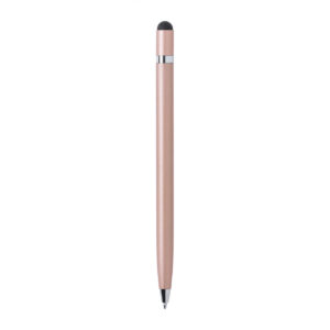 Alumīnija grozāmā pildspalva ar skārienekrāna irbuli, ø9×141 mm – Zelta