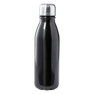 Alumīnija pudele ar kontrastējošu vāciņu, 550 ml – Melna