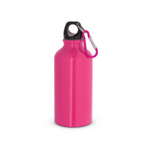 Alumīnija sporta pudele ar karabīni – 400 ml – Rozā