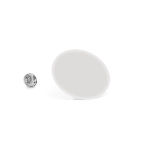 Apaļa elastīga doming (3D uzlīme) nozīmīte – Ø 20 mm – Sudraba