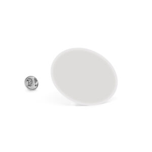 Apaļa elastīga doming (3D uzlīme) nozīmīte – Ø 25 mm – Sudraba