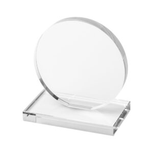 Apaļa stikla balva melnā dāvanu kastītē, 100×110 mm – Caurspīdīga