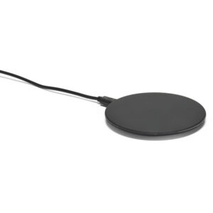 Apaļš bezvadu lādētājs ar fona apgaismojumu – 10 W – Melna