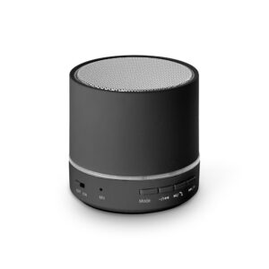 Apaļš Bluetooth skaļrunis ar apdrukājamu režģi – 3 W – Melna