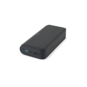 Power bank with wireless charging and LED screen – 20 000 mAh – Black