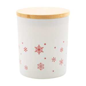 Scented candle in matt glass jar with bamboo lid, 120 g – Balta, vaniļa