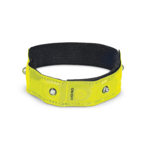 Reflective wristband with 4 red LEDs – Yellow