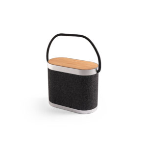 Bambusa Bluetooth skaļrunis ar bezvadu lādētāju – 5 W / 15 W – Tumši pelēka