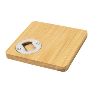 Bambusa glāžu paliktnis ar pudeļu attaisāmo, 100×100 mm – Dabīga