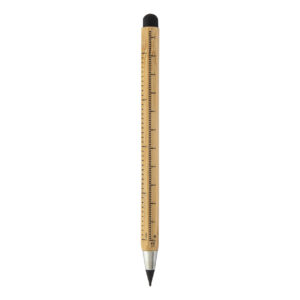 Bambusa pildspalva bez tintes ar skārienekrāna irbuli un lineālu, ø10×148 mm – Dabīga