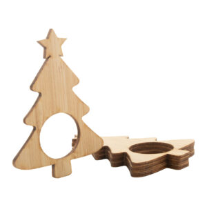 Bamboo plywood napkin ring set, 4 pcs. – Natural