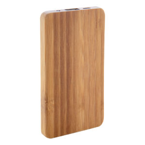 Bamboo USB power bank with micro USB charging, 4000 mAh – Natural