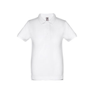 Bērnu unisex kokvilnas pikē polo krekls, 195 g/m² – balts – Balta