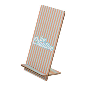 Birch plywood phone holder for desk with full colour printing – Natural