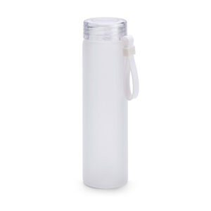 Borosilikāta stikla pudele ar krāsu pāreju – 470 ml – Balta