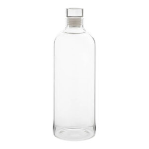 Borosilikāta stikla ūdens pudele ar stikla aizbāzni, 1000 ml – Caurspīdīga